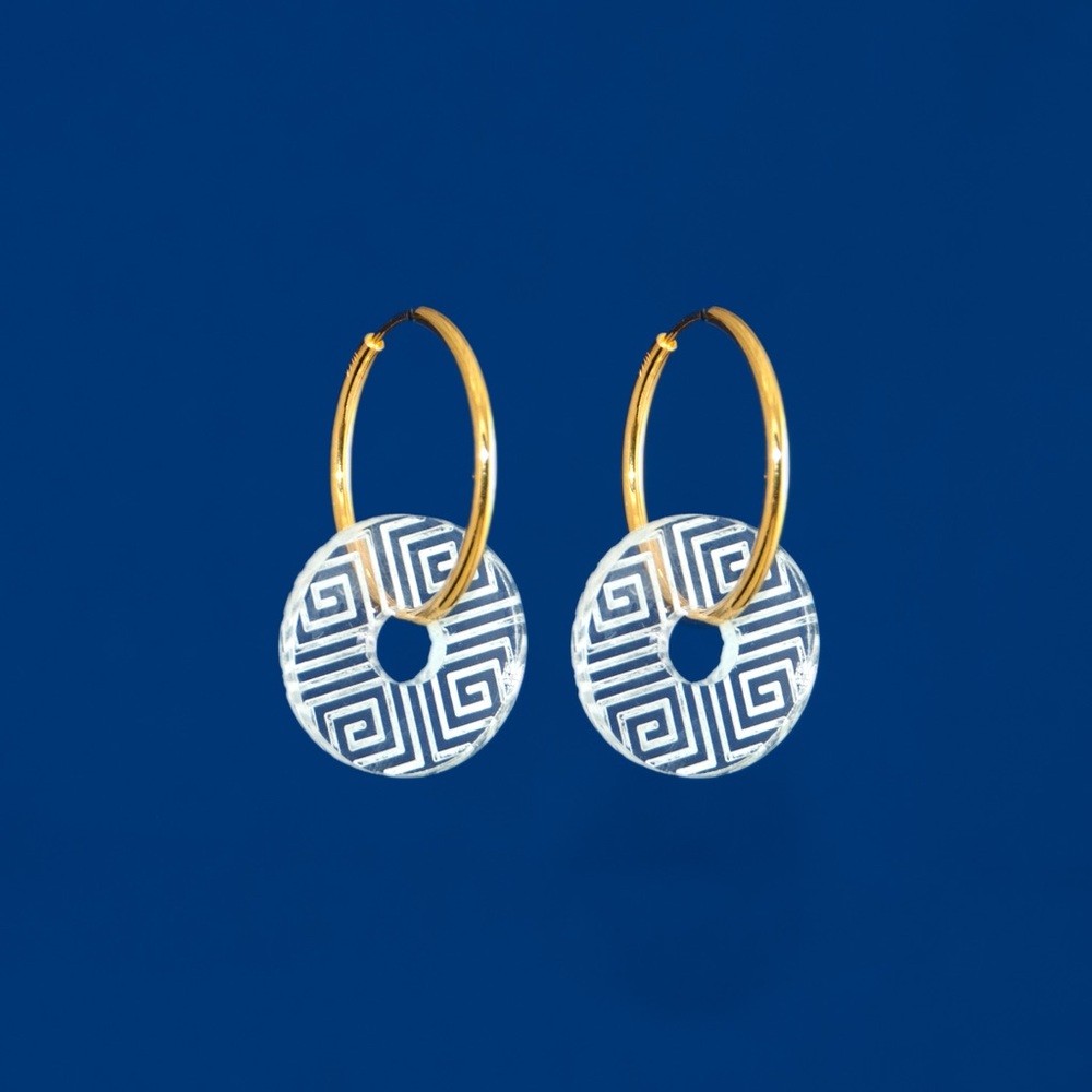 Greek key earrings